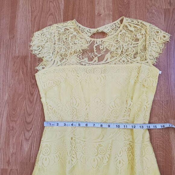 BB Dakota Jayce Lace Sheath Cocktail Dress size 8 in Citrus - NEW - Picture 9 of 14